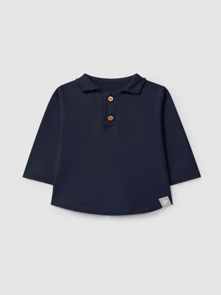 Longsleeve  col en V en coton biologique