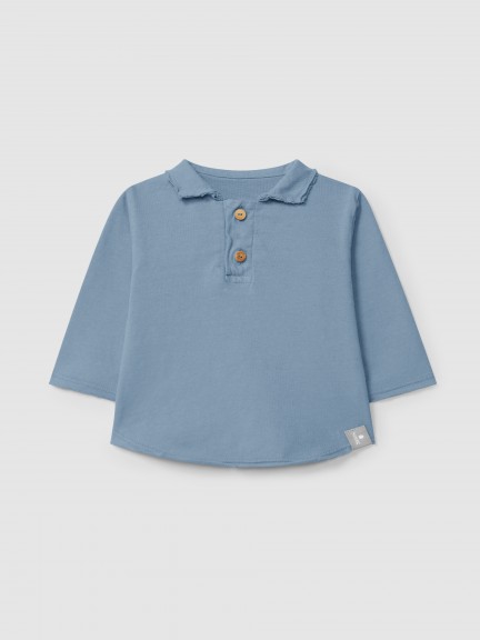Longsleeve  col en V en coton biologique