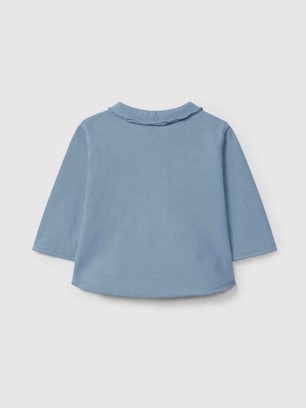 Longsleeve  col en V en coton biologique