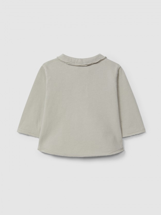 Longsleeve  col en V en coton biologique