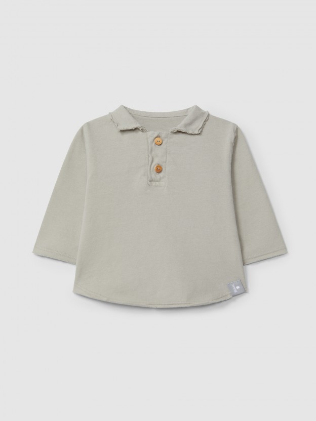 Longsleeve  col en V en coton biologique