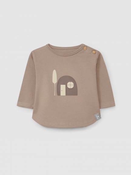 Longsleeve em algodo orgnico com estampado