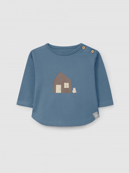 Longsleeve em algodo orgnico com estampado