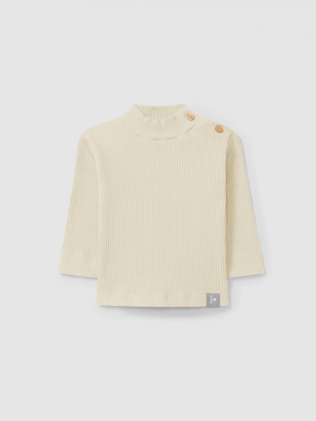 Longsleeve turtleneck in ribbed jersey