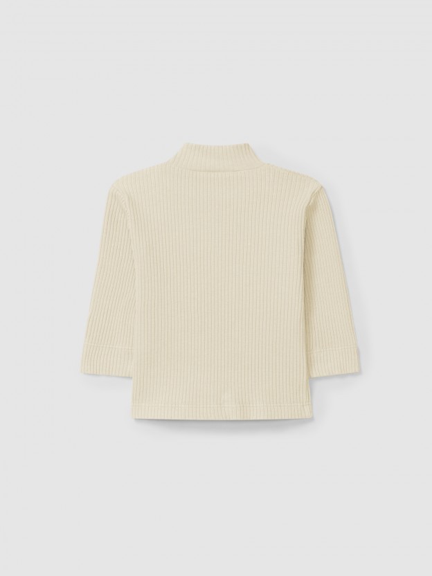 Longsleeve turtleneck in ribbed jersey