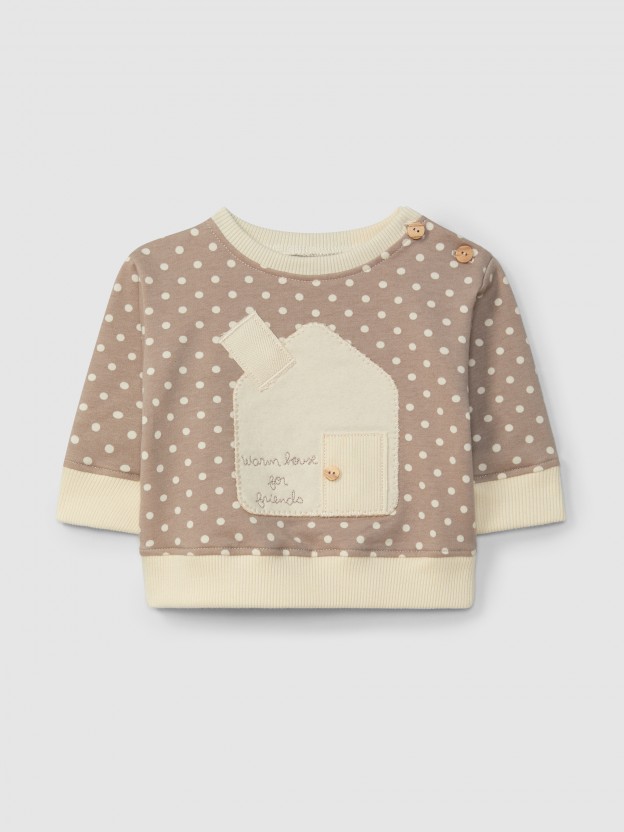 Sweatshirt petite maison warm house for friends