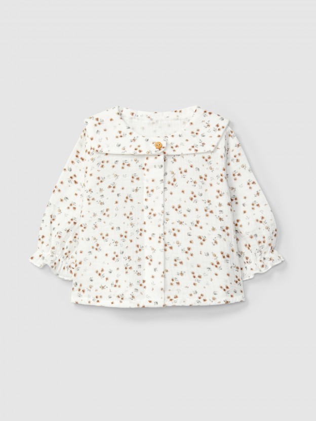 Blusa de muselina estampado floral