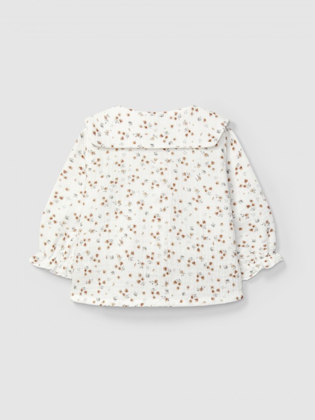 Blusa de muselina estampado floral