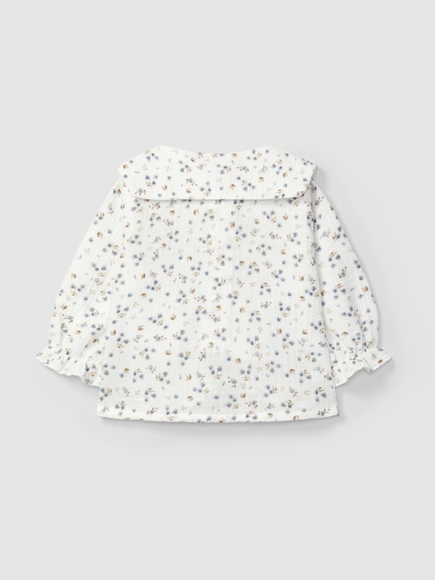 Blusa de muselina estampado floral