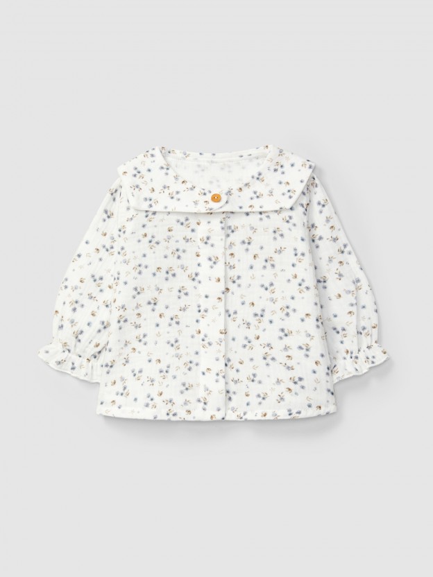 Blusa de muselina estampado floral