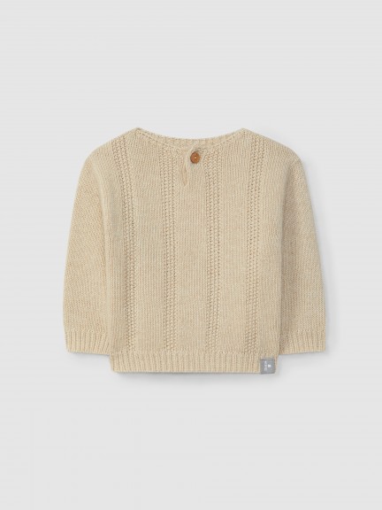 Jersey de punto con efecto punto de arroz.