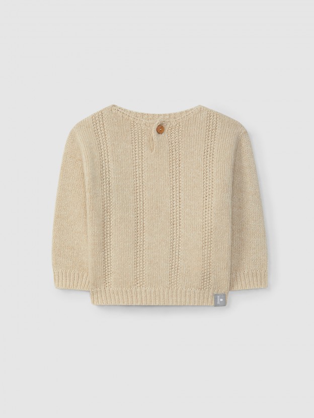 Jersey de punto con efecto punto de arroz.
