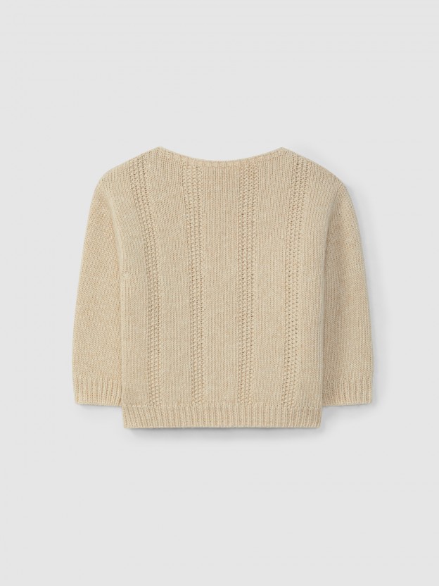 Jersey de punto con efecto punto de arroz.
