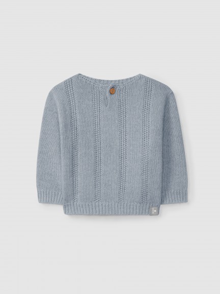 Camisola tricotada com efeito ponto de arroz