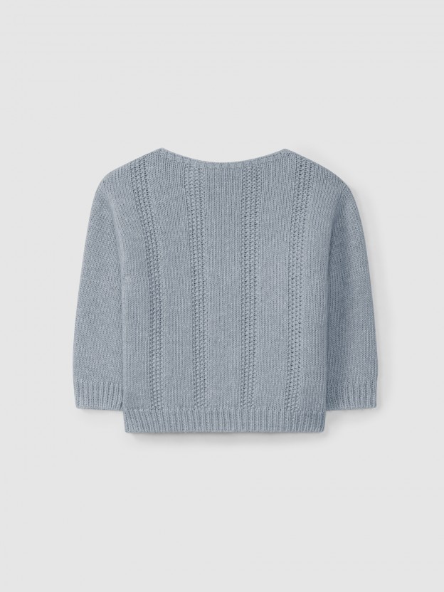 Jersey de punto con efecto punto de arroz.