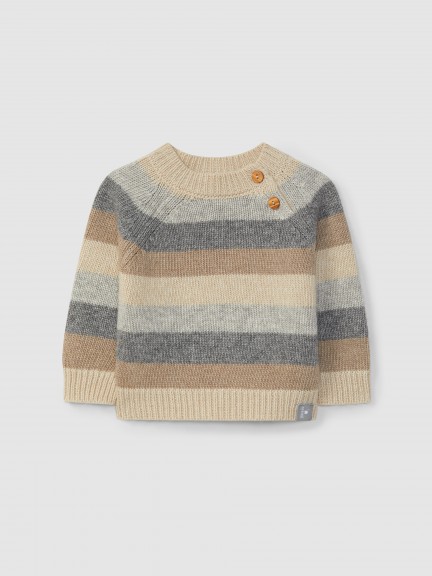Camisola de riscas tricotada