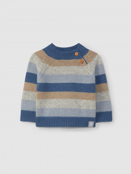 Camisola de riscas tricotada