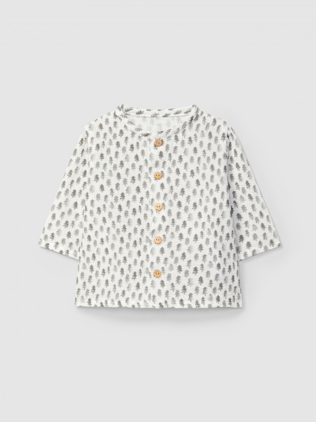Chemise en mousseline imprime