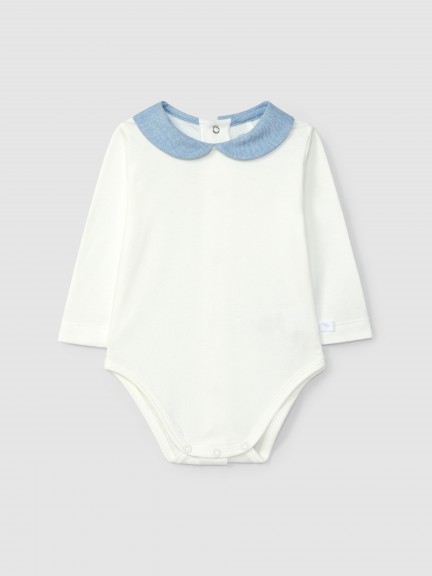 Fabric round collar bodysuit