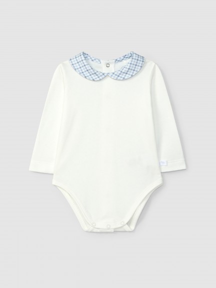 Fabric round collar bodysuit
