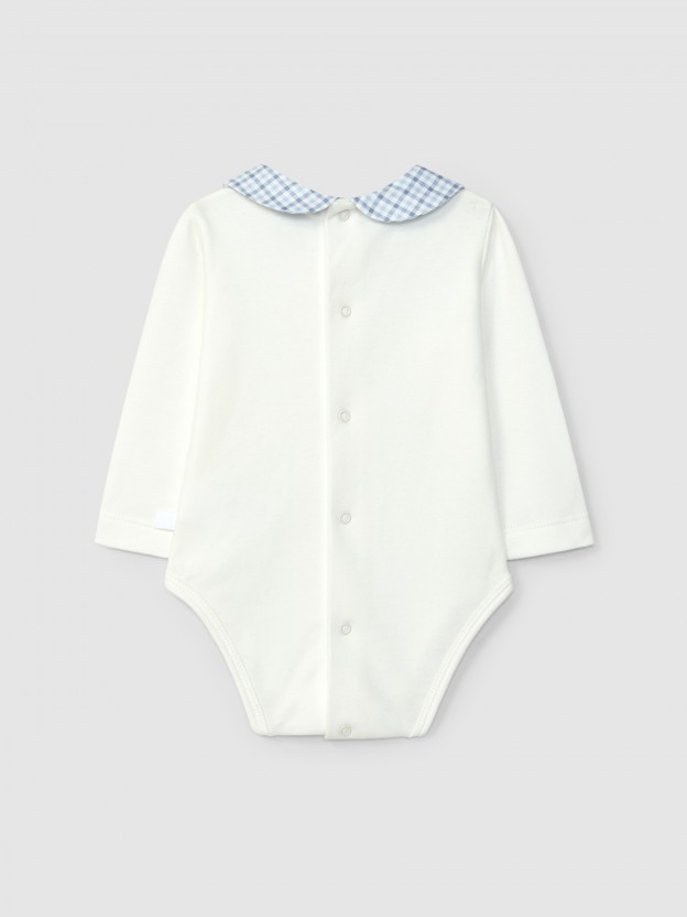 Fabric round collar bodysuit