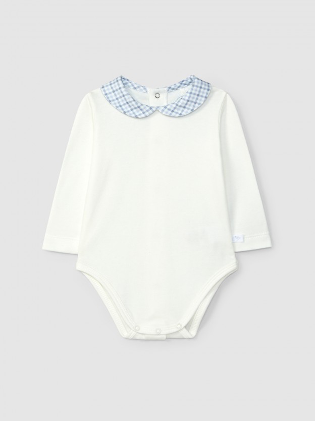 Fabric round collar bodysuit