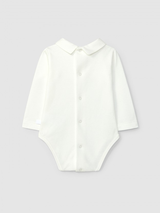 Pointy collar bodysuit
