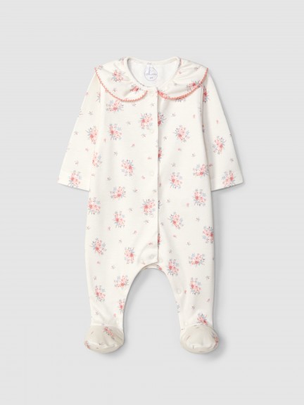 Babygrow estampado floral com gola