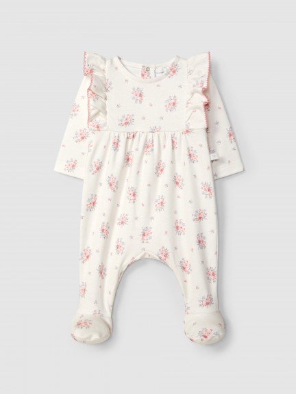 Pelele estampado floral con detalle de volante