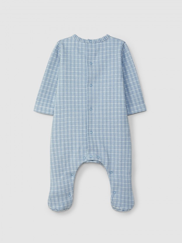 Babygrow malha jacquard com quadricula