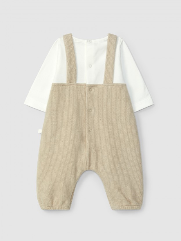 Two-in-one organic cotton romper