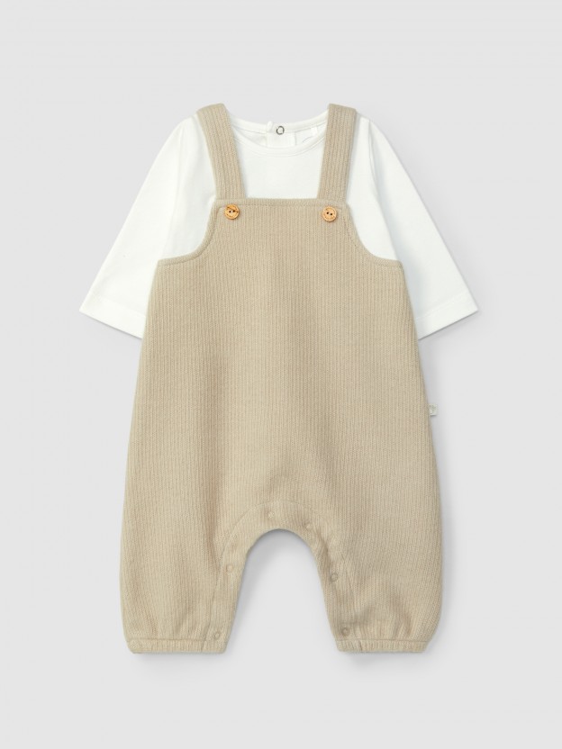 Two-in-one organic cotton romper