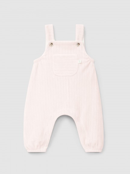 Ribbed velvet dungarees with pocket