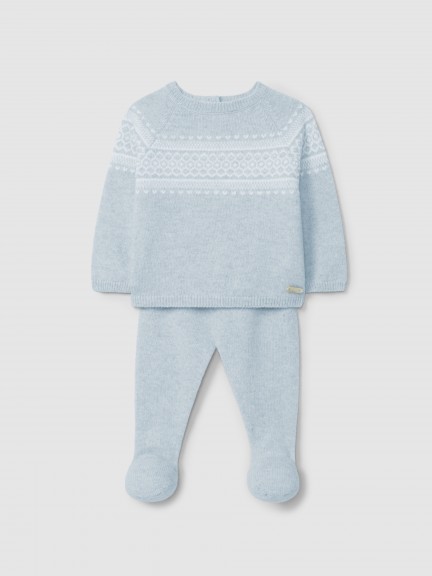 Ensemble deux pices tricot avec jacquard