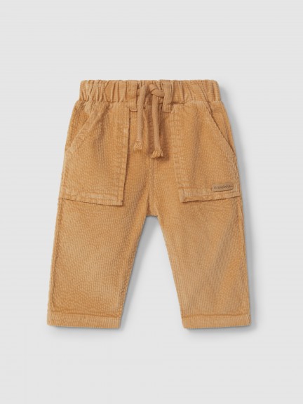 Pantalon pull-up en velours ctel avec poches