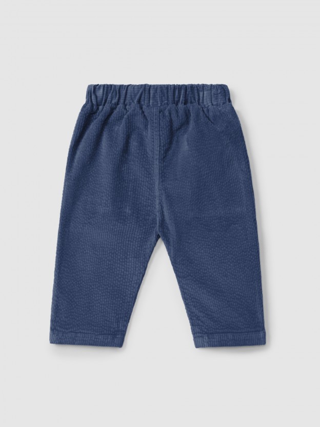 Pantalon pull-up en velours ctel avec poches