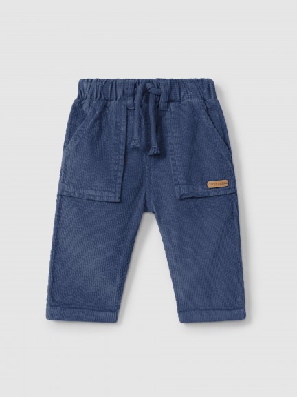 Pantalon pull-up en velours ctel avec poches