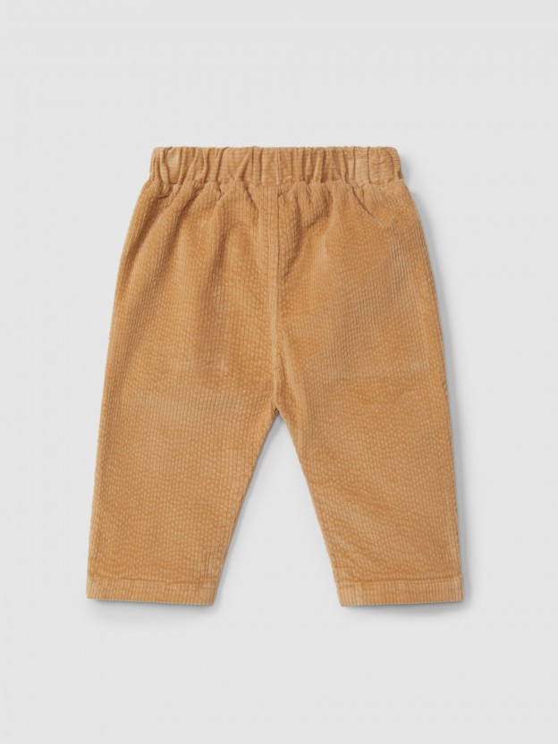 Pantalon pull-up en velours ctel avec poches