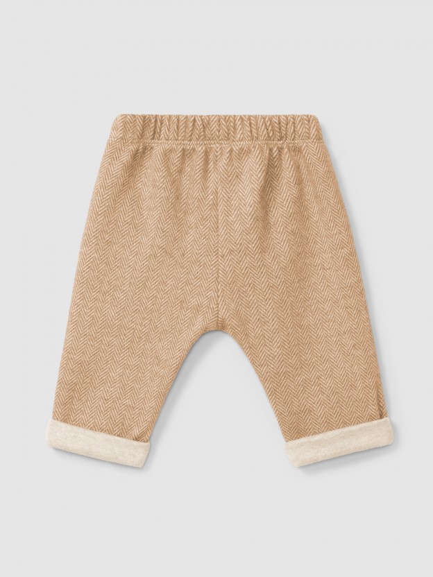 Pantalon pull-up en maille en pi