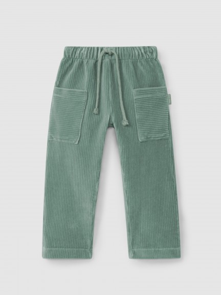 Pantalon en tissu de type velours ctel  poches