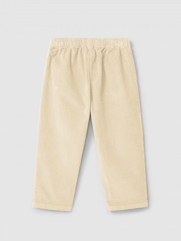 Pantalon pull-up avec dtail de volant sur les poches