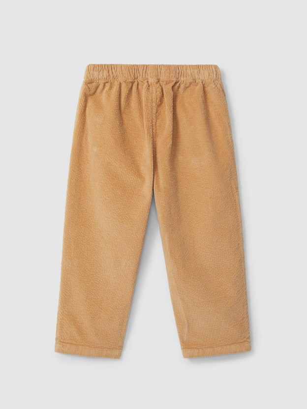 Pantalon pull-up avec dtail de volant sur les poches