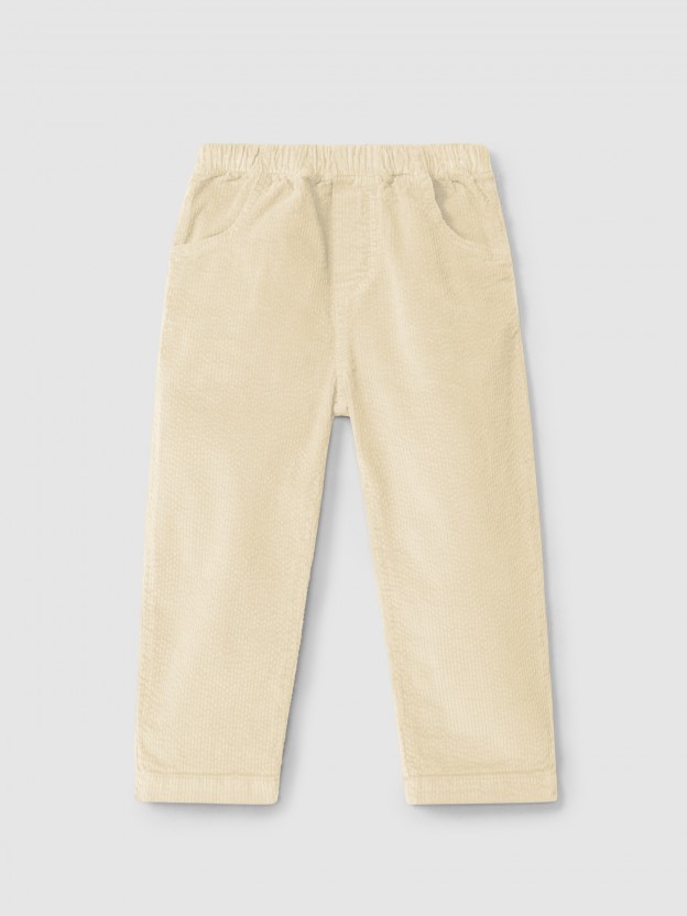 Pantalon pull-up en velours ctel  quatre poches