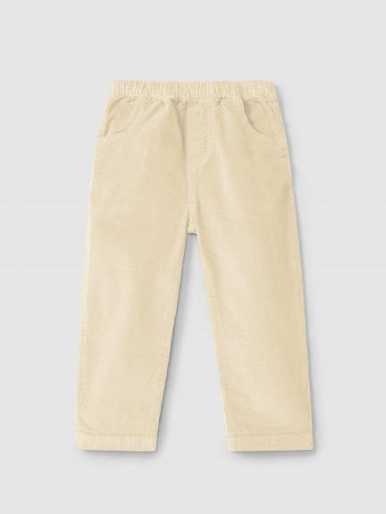 Pull-up corduroy pants with four pockets