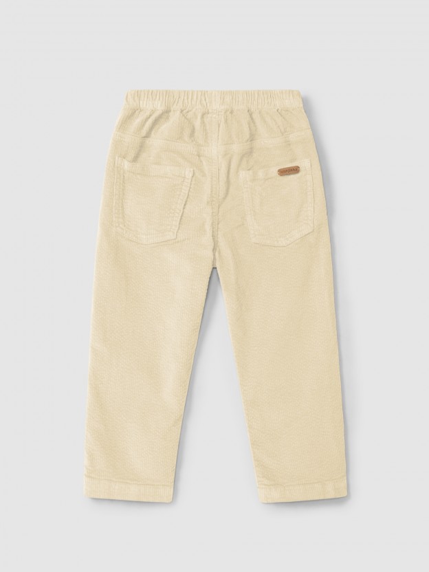 Pantalon pull-up en velours ctel  quatre poches