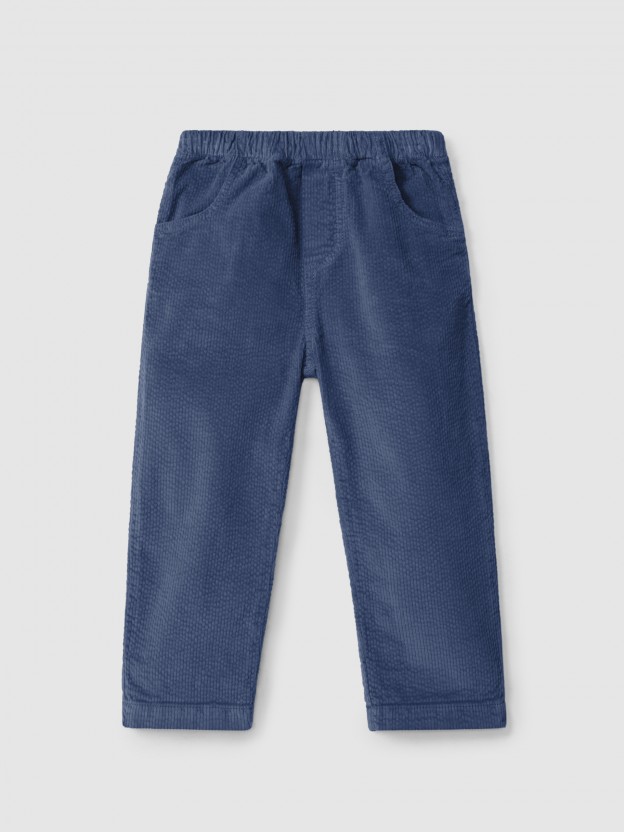 Pantalon pull-up en velours ctel  quatre poches