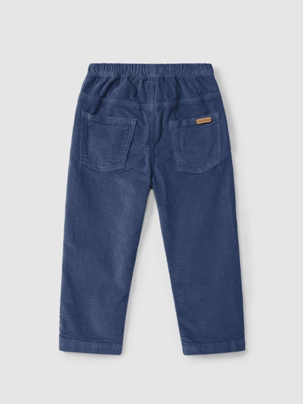 Pantalon pull-up en velours ctel  quatre poches