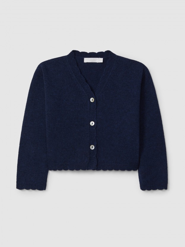 Gilet tricot avec dtail arrondi