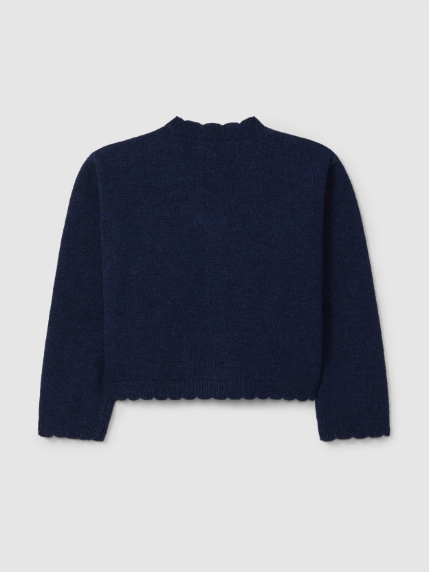 Gilet tricot avec dtail arrondi