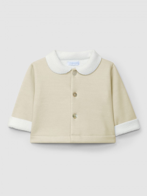 Gilet en maille double avec doublure en fourrure